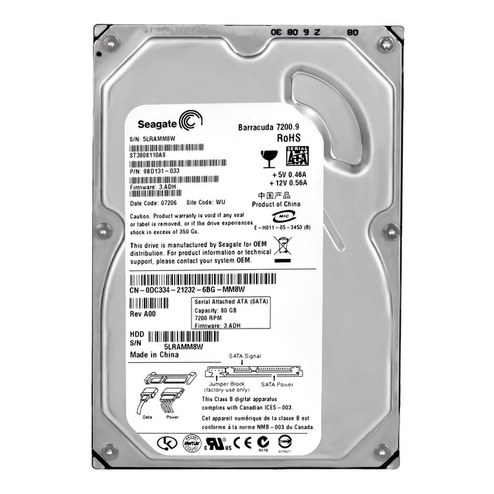Hard Disk 80GB 7200RPM 8MB SATA II 3.5"