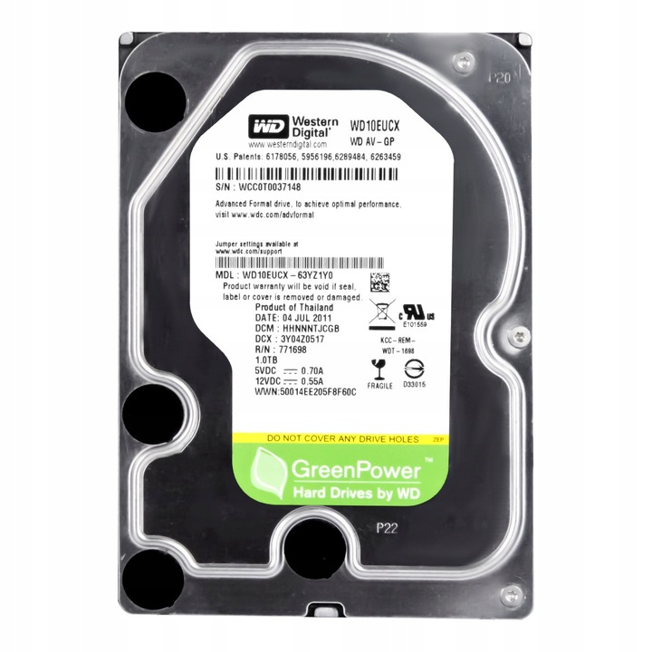 Hard Disk 1TB Western Digital AV-GP 5400RPM 16MB SATA III 3.5''