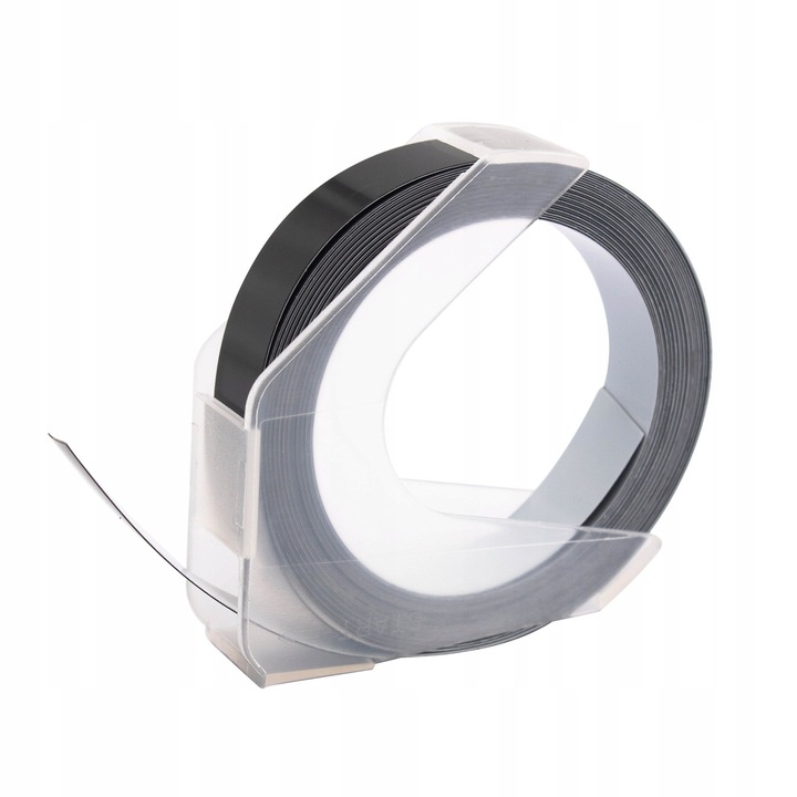 Banda etichete 3D, neagra, 9mm x 3m, pentru wytlaczarki DYMO Junior si Omega, set 1 bucata
