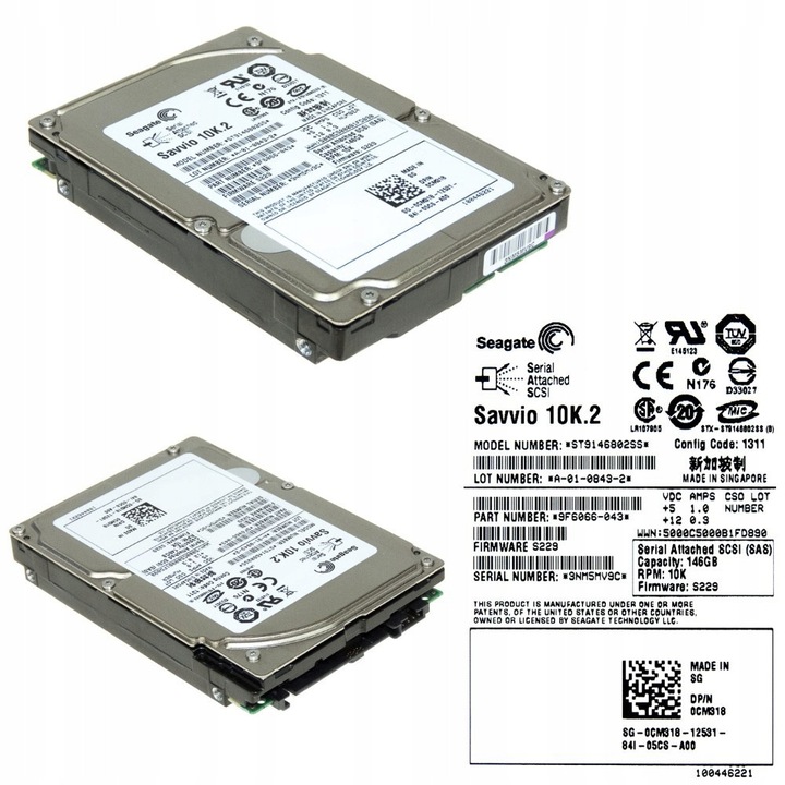 Hard Disk server 146GB 10K 16MB SAS 2.5"