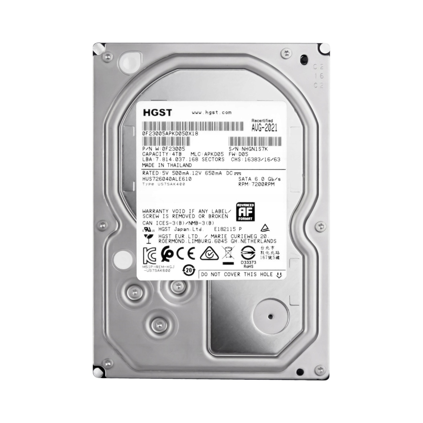Hard Disk 4TB HGST HUS726040ALE610 7200RPM 128MB SATA III 3.5