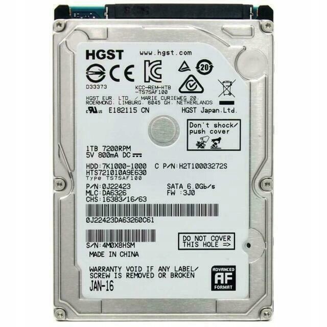 HITACHI HDD内蔵 1TBカセットHDD（iVDR）付き W録画OK Hard Disk 1TB Hitachi Travelstar 7K1000 7200RPM 32MB SATA III 2,5