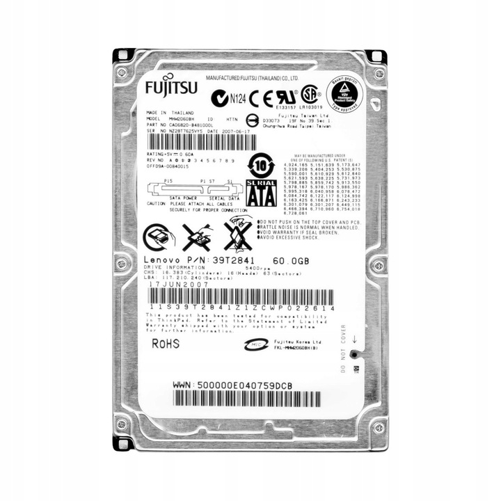 Hard Disk 2,5'' Fujitsu MHW2060BH 60GB, SATA, 5400RPM