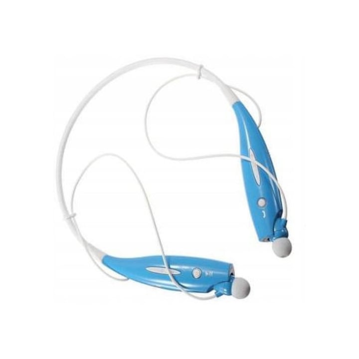 Casti wireless Bluetooth HBS 730, design confortabil, culoare albastra, tip in-ear