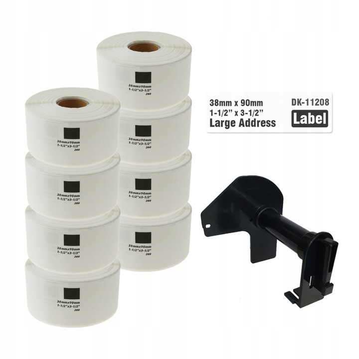 Benzi etichete Specmark DK-11208, 38x90mm, set 8 etichete, alb, 400 etichete pe rola