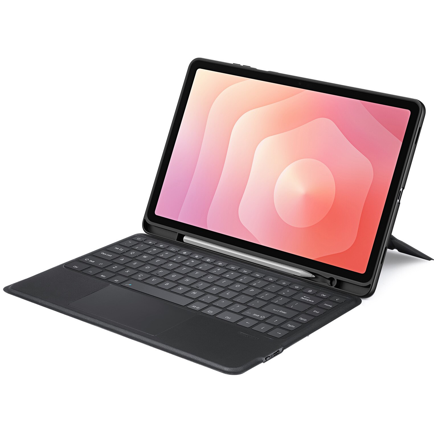 Husa cu tastatura iluminata Dux Ducis pentru Samsung Galaxy Tab S11, QWERTY US, neagra, 11.0"