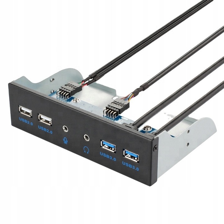 Panou frontal 5.25" cu 2x USB3.0, 2x USB2.0, 2x Audio Jack 3,5mm