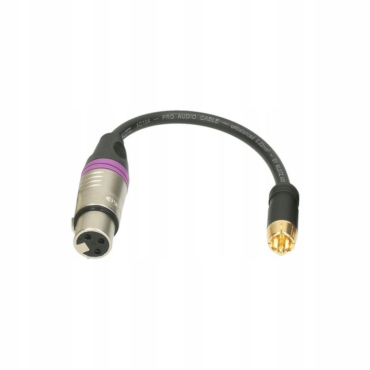 Klotz RCA-XLR kábel, 0,2m, 6,1mm, duplán árnyékolt