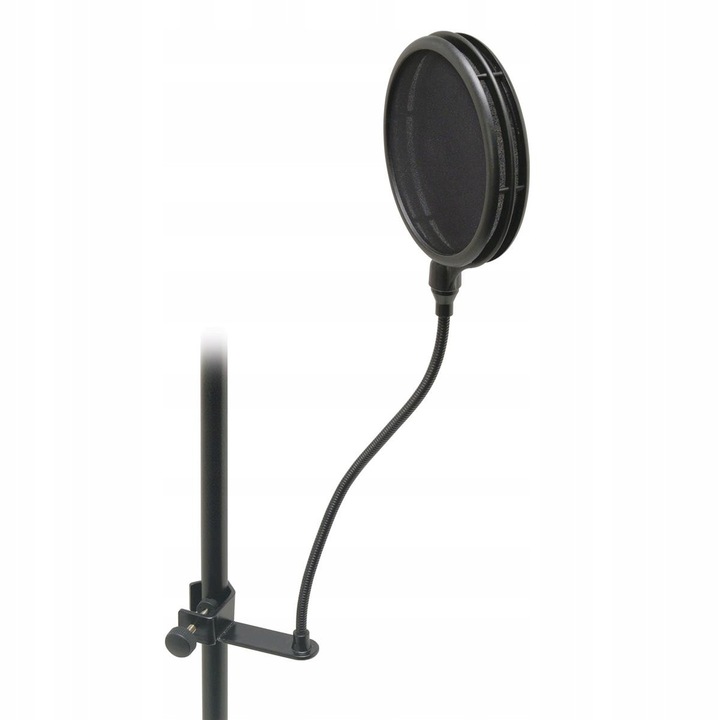 Pop filter On Stage ASFSS6GB, dublu, negru, dimensiuni potrivite pentru majoritatea microfoanelor