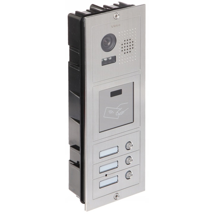 Входна станция за порта, VIDOS S603A-2, 3 абоната, RFID, сребриста, 280x100x55mm