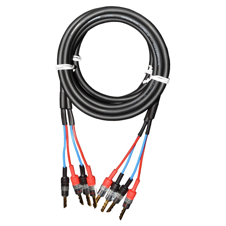 Klotz audio kábel 2x2,50mm2 banán csatlakozókkal, 2 kábel készlet 4,5m