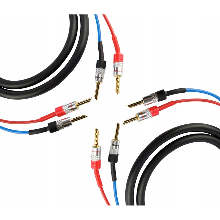Klotz LY225 2x2,5mm кабели за високоговорители, 3,5м, комплект 2 броя, Cross-Tech W4 Gold бананови конектори