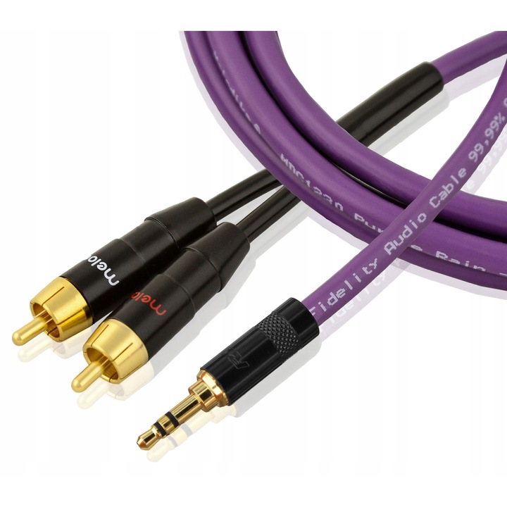 Melodika audio kábel 3.5mm - 2xRCA, Purple Rain, 5m