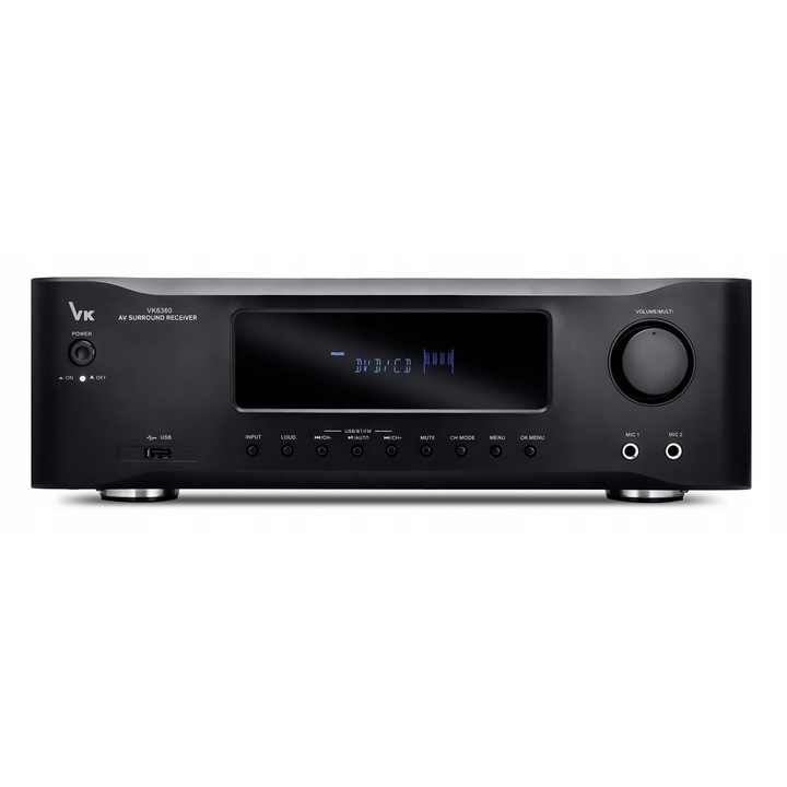 Amplificator Hi-Fi Voice Kraft, 330W, Bluetooth, USB, 5 iesiri, negru, 43x32x12cm