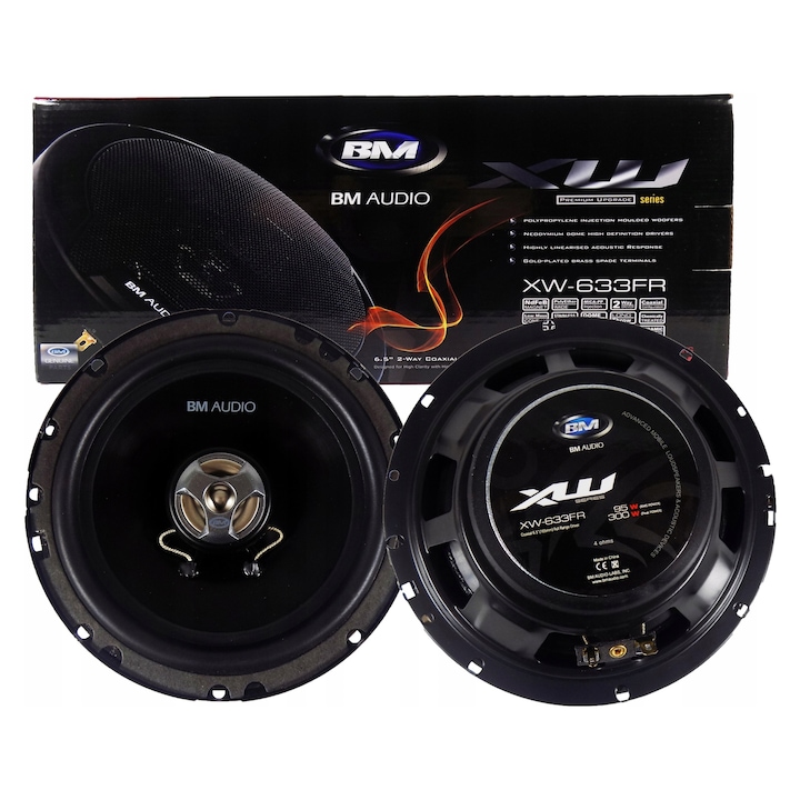 Set difuzoare auto Boschmann 165mm, 2 cai, 300W, negru