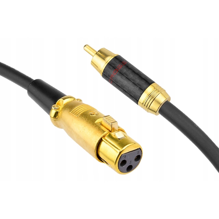 Kábel XLR anya - RCA Cross-Tech Klotz 2m, 24k arany, kopásálló