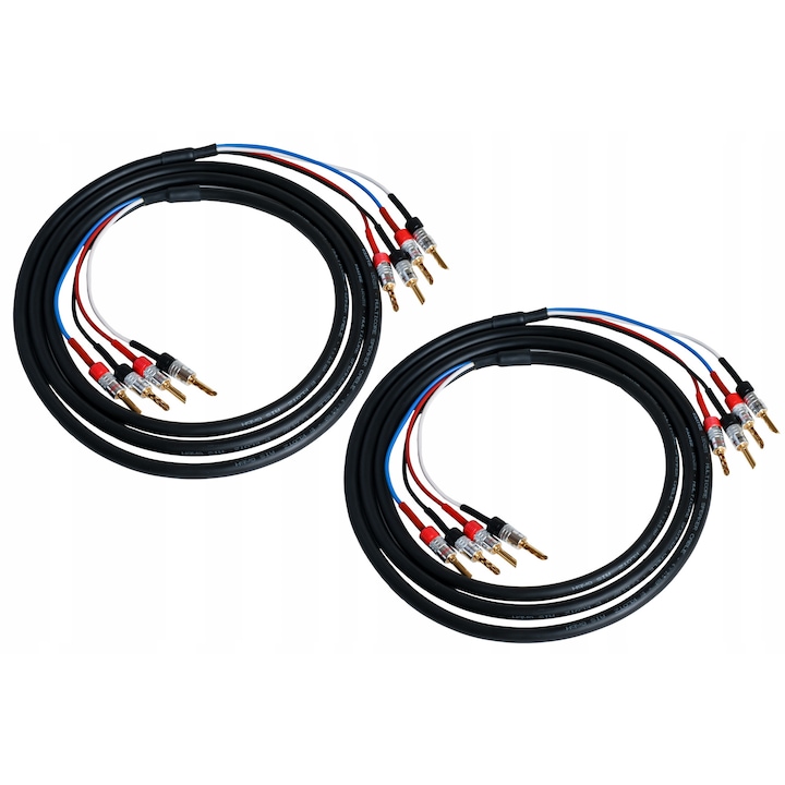 Klotz 2x3m bi-amp kábelek, rézmaggal, aranyozott banándugókkal