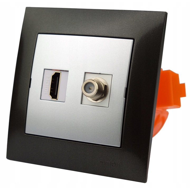 Rama de contact Simon 54 PREMIUM, antracit, 8,7x8,2x1cm, set individual de configuratie