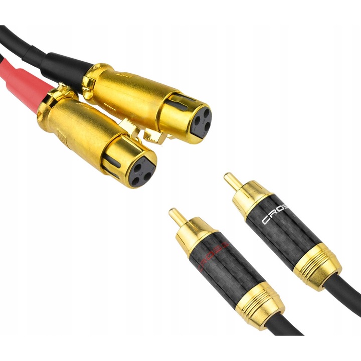 Audio kábelek 2x XLR anya - 2x RCA Klotz, 5m, aranyozott, strapabíró