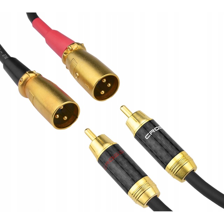 Klotz audiokábelek 2x XLR dugó - 2x RCA, 8m, 24k aranyozott