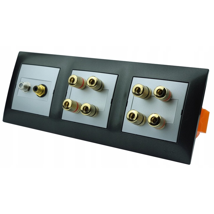 RCA стенен контакт, Kontakt Simon, антрацит, 8,7x23x1см