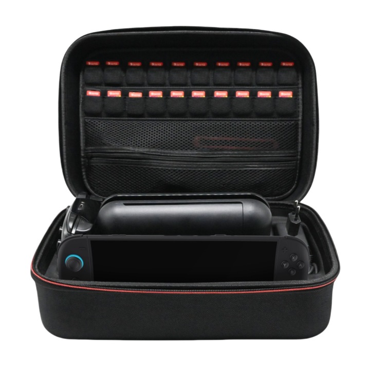 Etui Kuferek calatorie pentru Nintendo Switch, 2 accesorii, negru, set