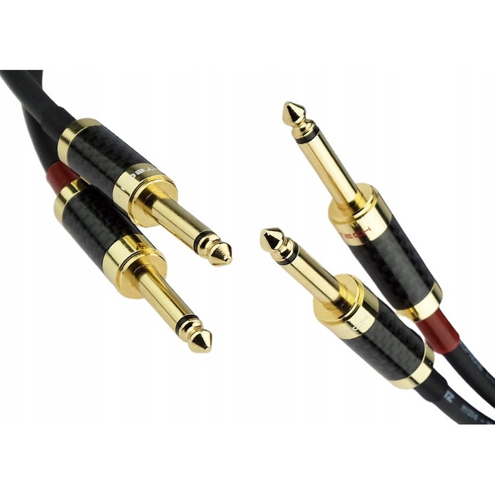 Audio kábelek 2x Jack 6,3mm mono Cross-Tech Klotz, 1m, aranyozott, karbon