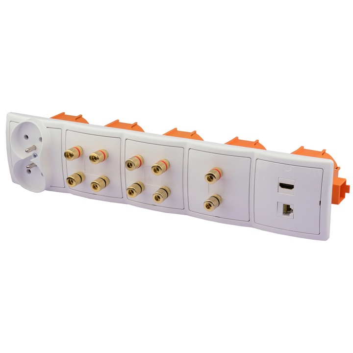 Контакт, Simon, HDMI, RJ-45, 230V, бял, 7,8x7,8x1cm