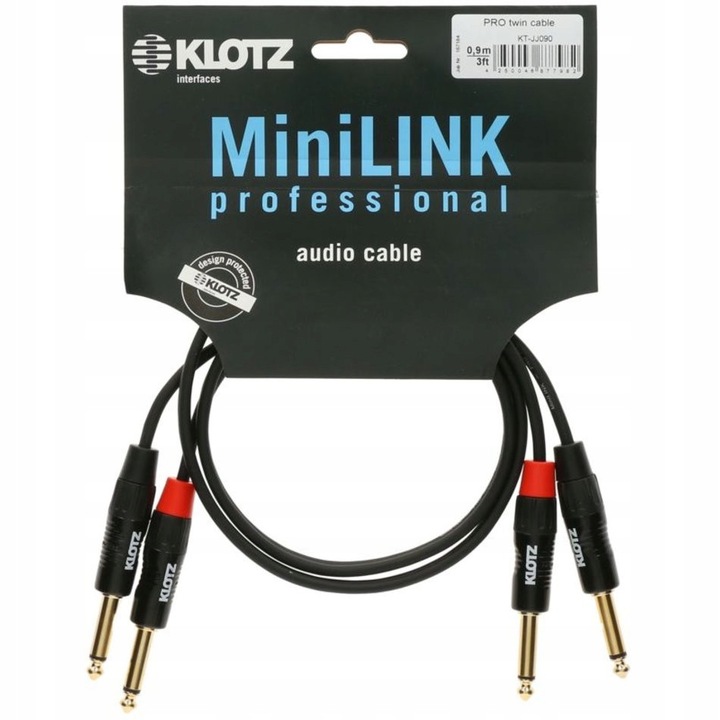 Klotz audiokábelek, 2x Jack 6,3mm, 0,9m, aranyozott csatlakozókkal, analóg átvitelhez