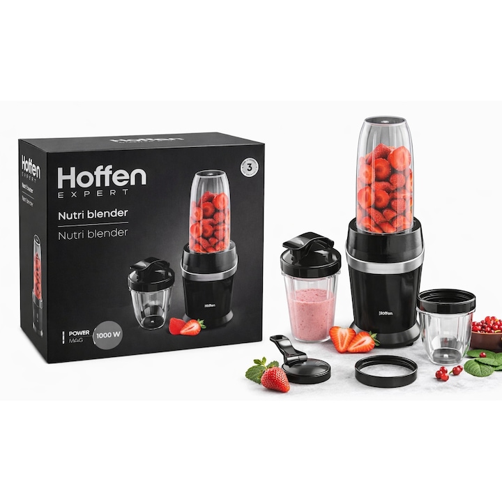 Blender, Eldom, 900 W, Viteza ajustabila, Otel inoxidabil, Negru, Argintiu