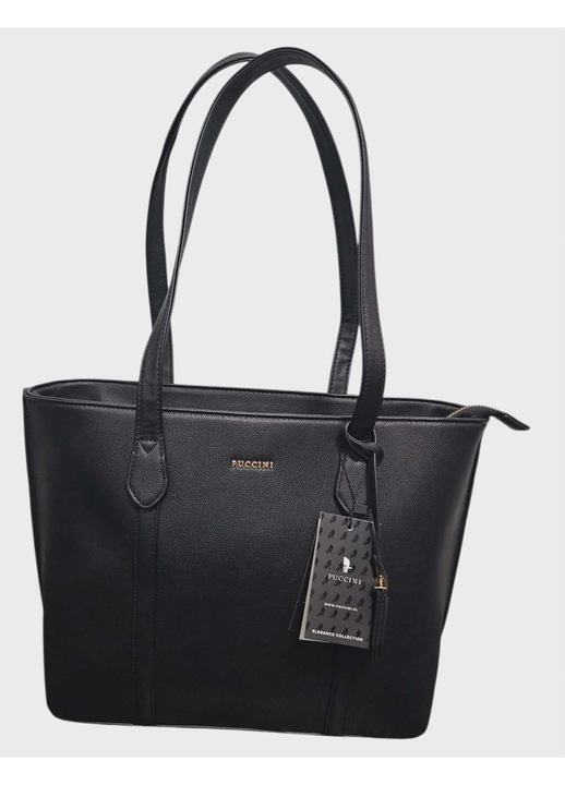 Puccini női táska, Elegance kollekció, 40x30x16cm, fekete