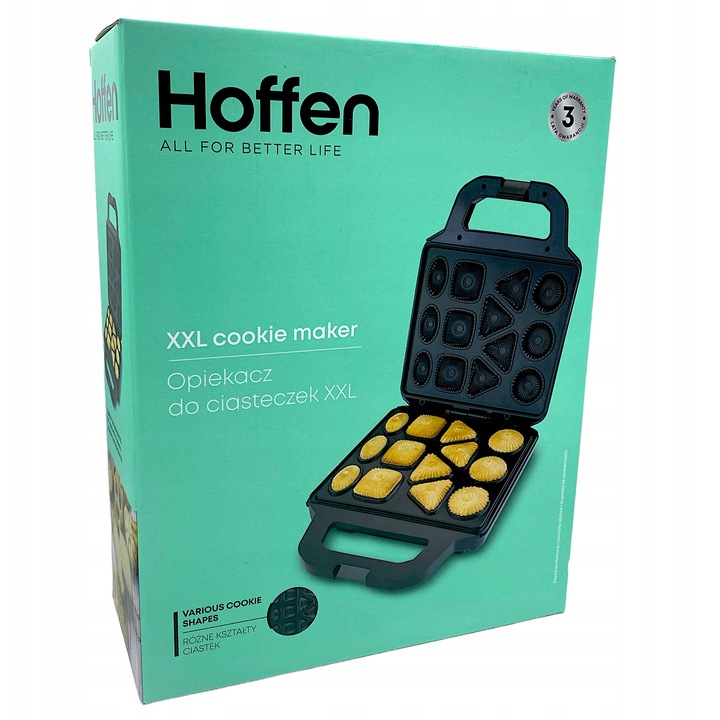 Aparat de preparat desert Hoffen Opiekacz XXL 1400W, pentru biscuiti, dimensiuni mari