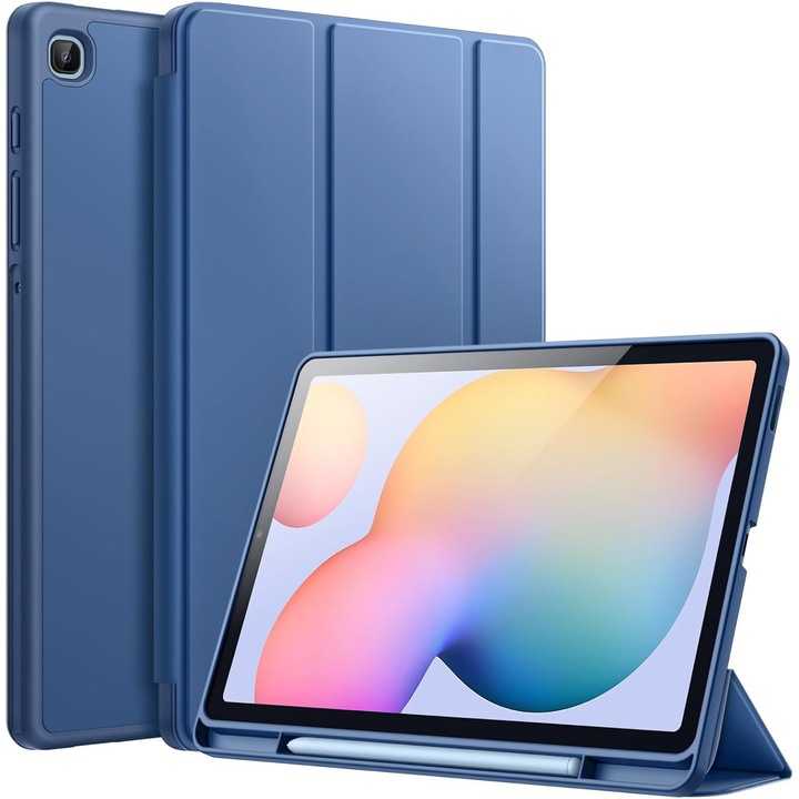 Husa tableta JETech pentru Samsung Galaxy Tab S6 Lite 10,4", granat, cu suport pentru rysik, material PU si PC