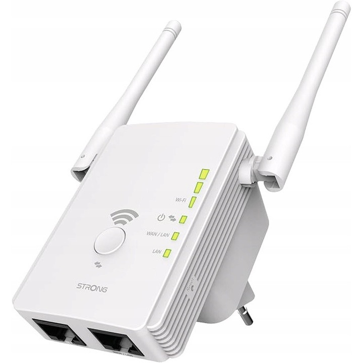 Strong 300mb/s Wi-Fi erősítő, 2 külső antenna, 2x LAN, fehér
