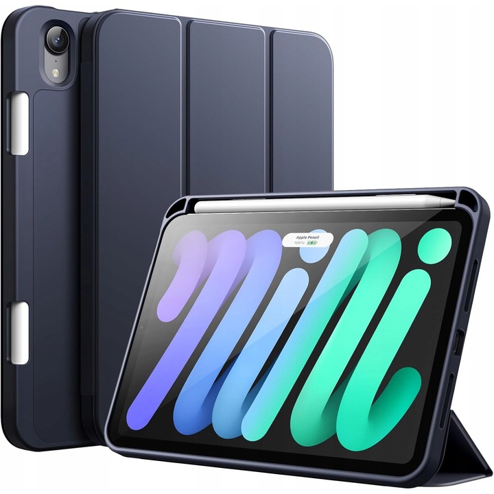 Husa tableta JETech pentru iPad mini 6/7, granat, suport pentru creion