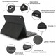Etui cu tastatura Bluetooth pentru iPad 10.2", set cu cablu USB, negru
