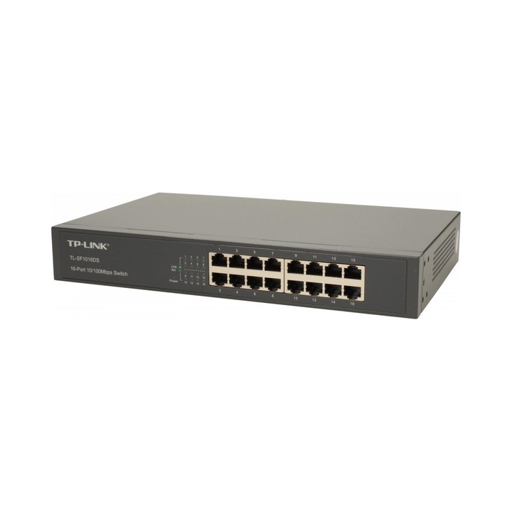 Switch TP-LINK 16 porturi 10/100Mb, metalic, 1U Rack