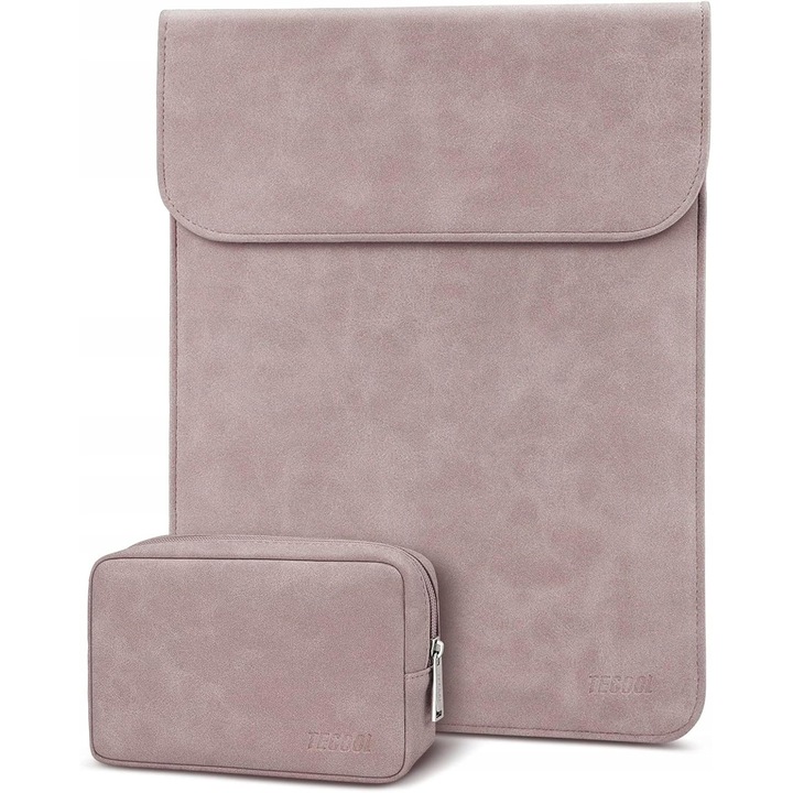 Tecool 15" laptop táska, rózsaszín, rendszerezővel, méretei 39,1x28,1cm