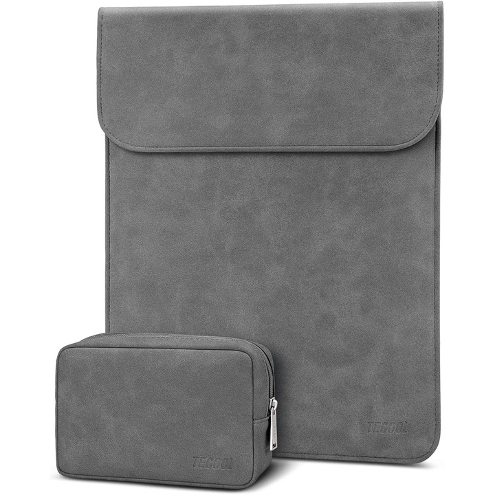 Tecool 13" laptop táska, szürke, szervezővel, Macbook, Dell, HP, Asus modellekhez