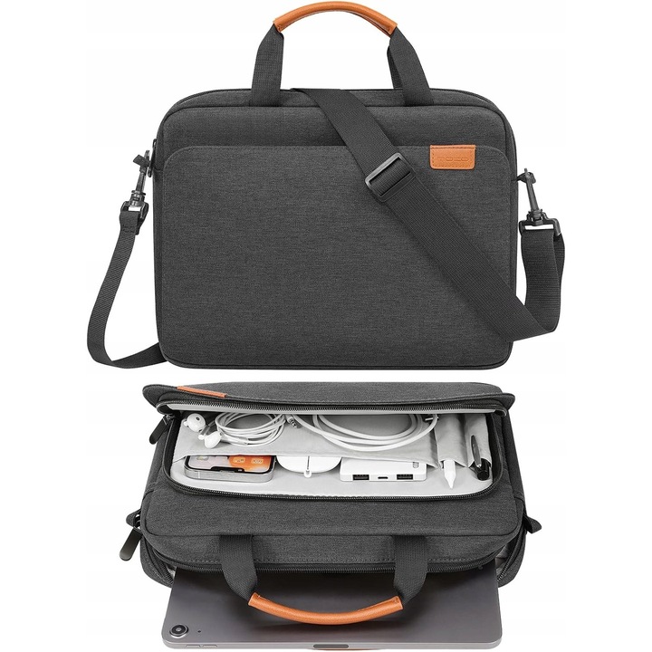 MoKo 9-11" tablettatáska, vízálló, fekete + szürke, vállpánttal