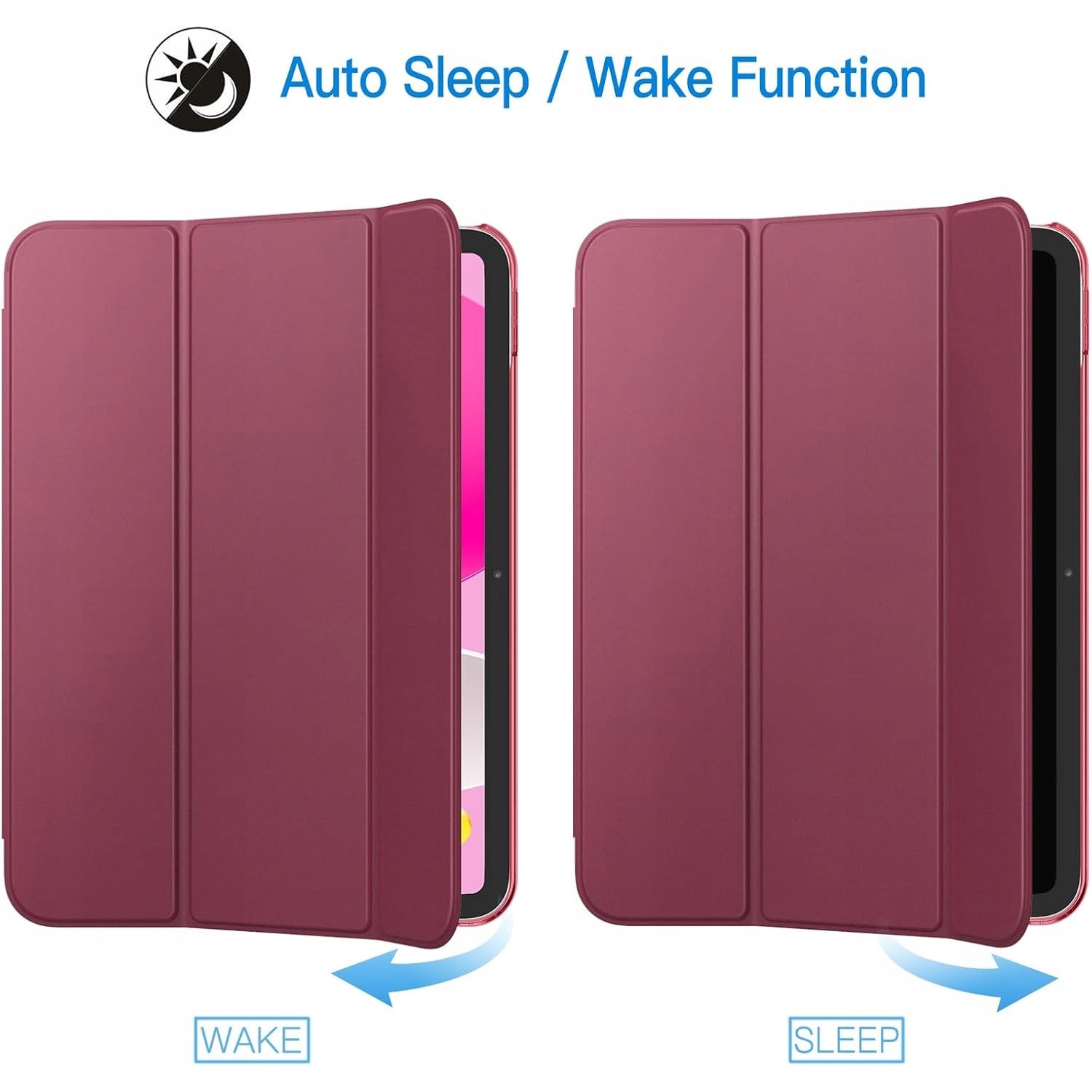 Etui JETech pentru iPad 11" (A16) 11/10 gen. 2025/2022, suport, bordowy