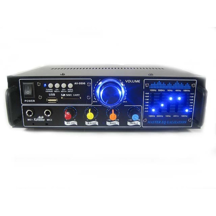 Стерео усилвател Telefunken 0096, 2x100W, USB, SD, микрофон, караоке