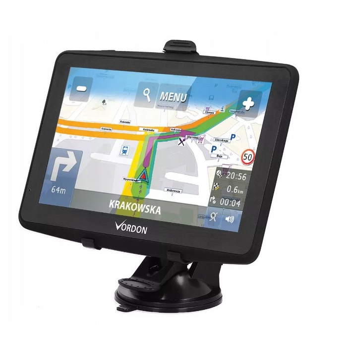 Radio auto VORDON HT-869V2 2 DIN, GPS, Bluetooth, 7" LCD, set complet