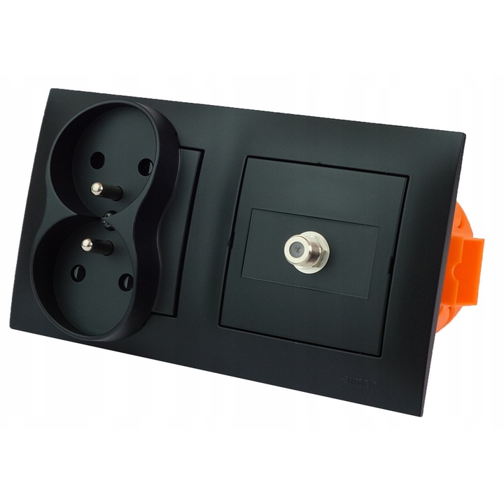 Контактен ключ Simon 54 Premium, тънък, матово черен, 8,7x15,3x1см