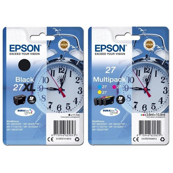 EPSON 27XL tintapatron készlet, 3x300 oldal, fekete, színes