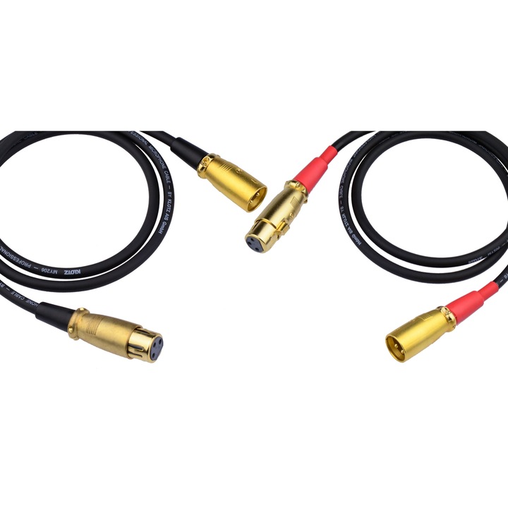 Klotz MY206 audiokábelek, 2 x 1m szett, XLR apa - XLR anya, fekete