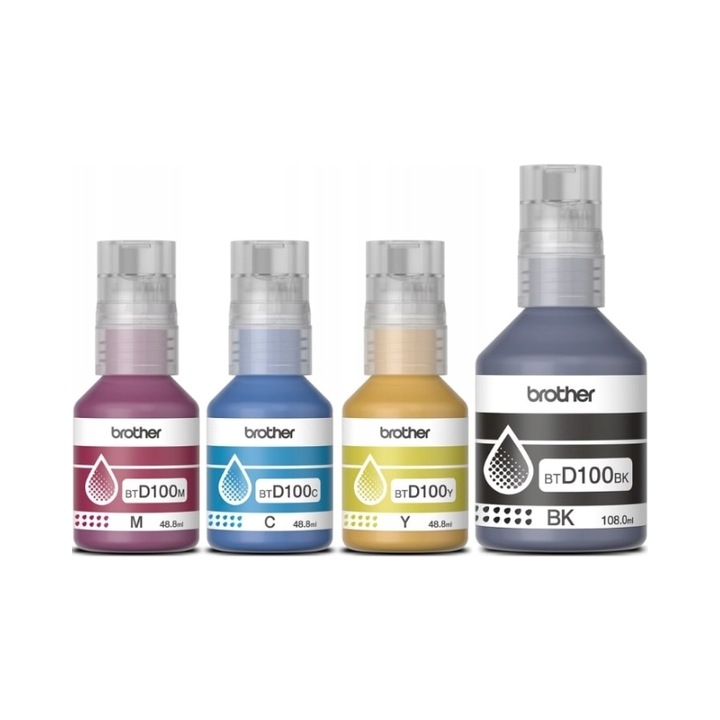Brother BTD100BK, BTD100C, BTD100M, BTD100Y tintapatron készlet, CMYK, 7500x5000x5000x5000 oldal