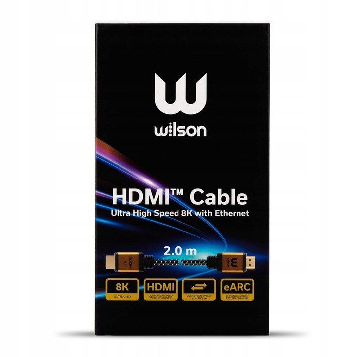 Cablu HDMI 2.1 Wilson, 2m, 8K, 120Hz, negru, set