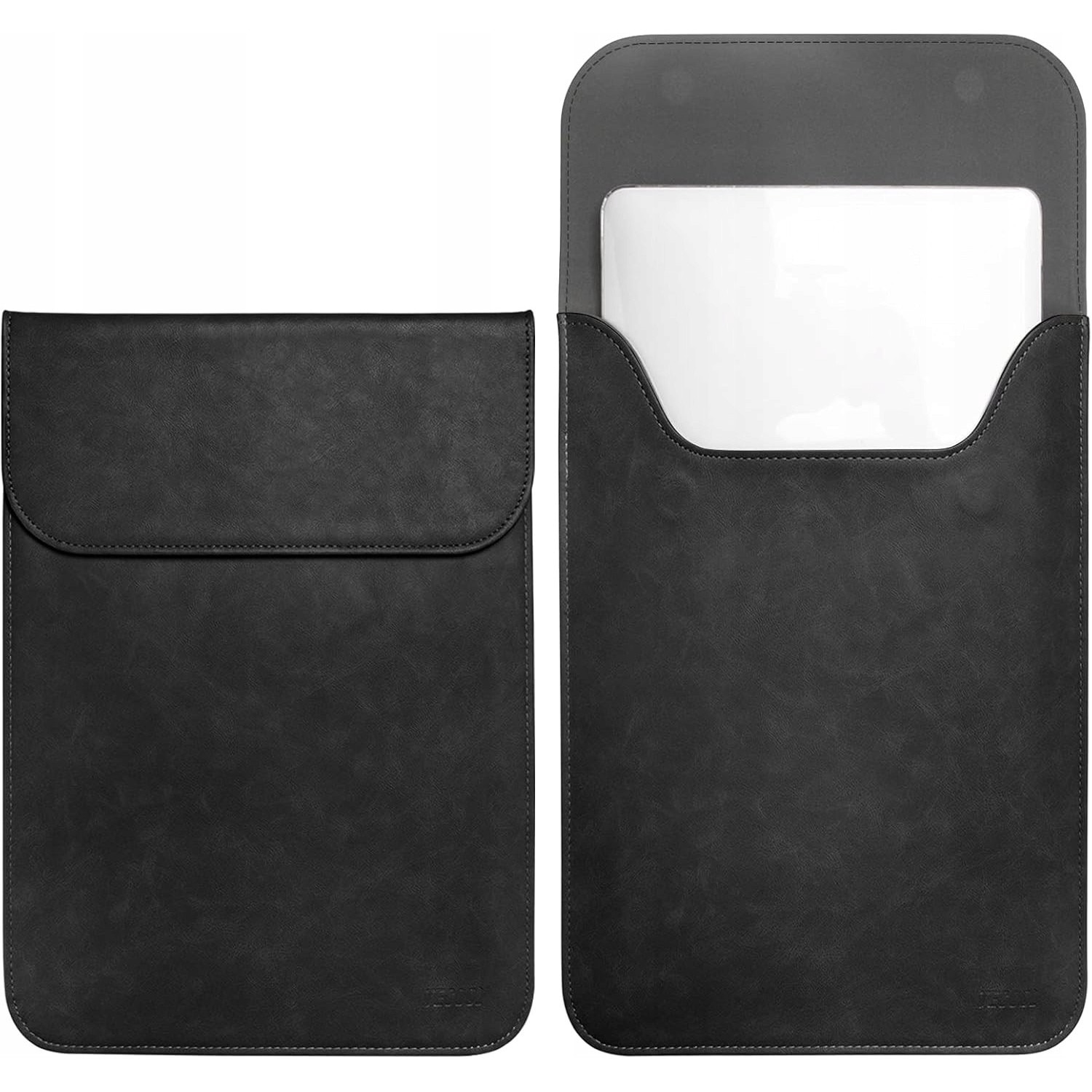 Geanta laptop Tecool din piele, 13 inch, impermeabila, neagra, dimensiuni 33,5x24,4cm, set utilizare duala