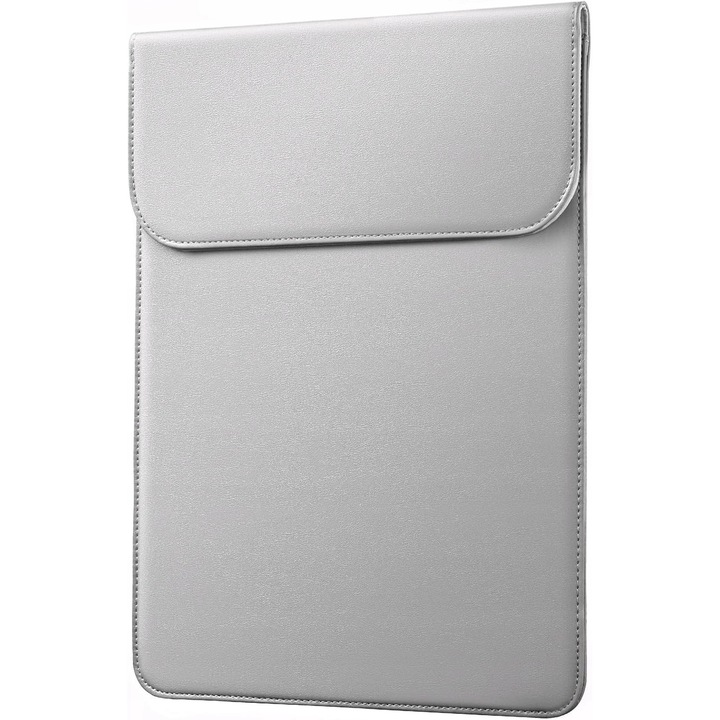 JETech laptoptáska MacBook 13''-hoz, szürke, PU anyag, mérete 33,5x25,3cm, mágneses záródás